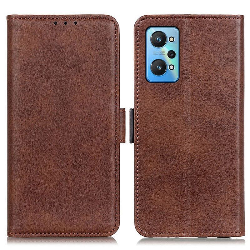 Kožené Pouzdro Na Realme GT Neo 3T / Neo 2 Flipové Pouzdro Dvojitá Klapka