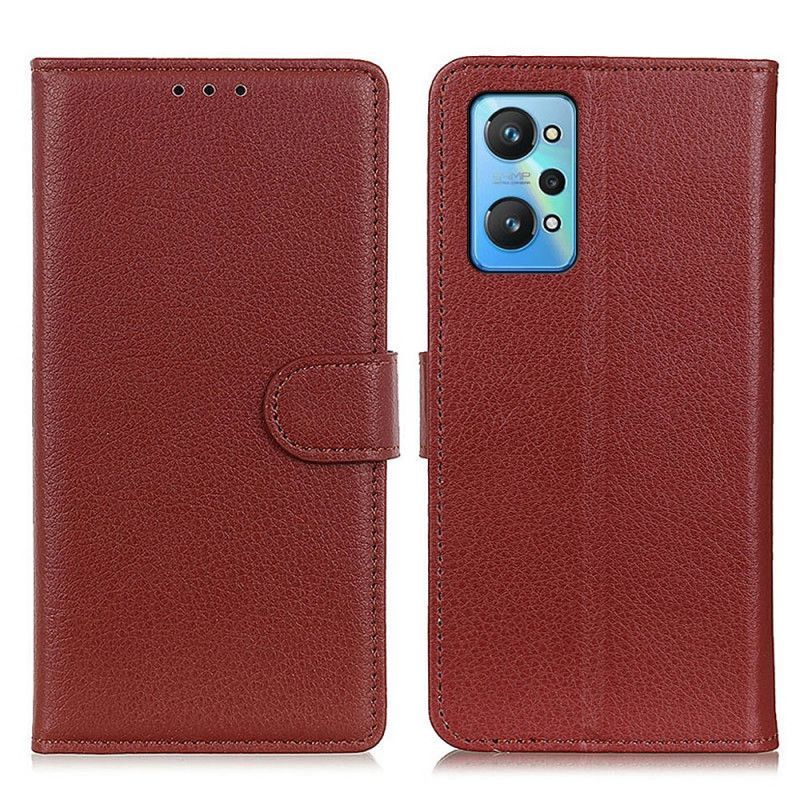 Kožené Pouzdro Na Realme GT Neo 3T / Neo 2 Tradičně Liči
