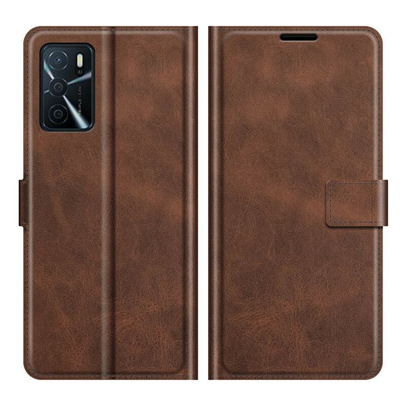 Kožené Pouzdro Oppo A16 / A16s Extrémně Tenký Kožený Efekt