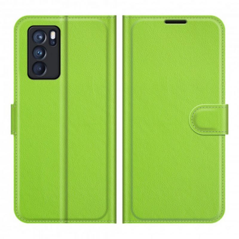 Kožené Pouzdro Oppo Reno 6 Pro 5g Klasická Litchi Umělá Kůže