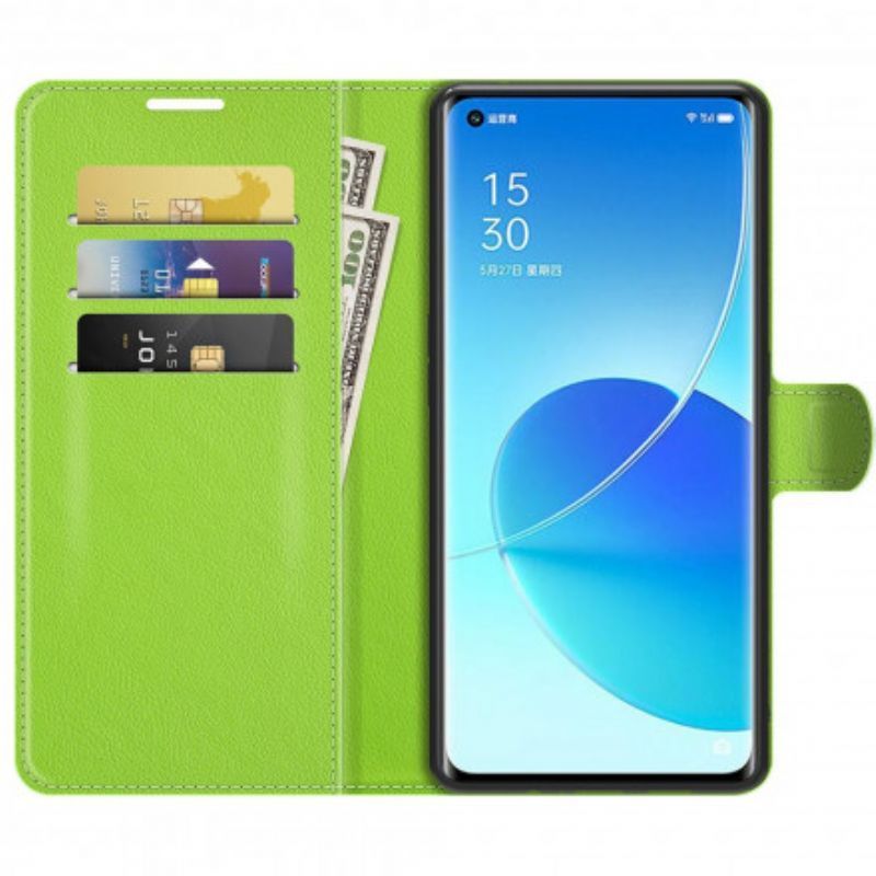 Kožené Pouzdro Oppo Reno 6 Pro 5g Klasická Litchi Umělá Kůže
