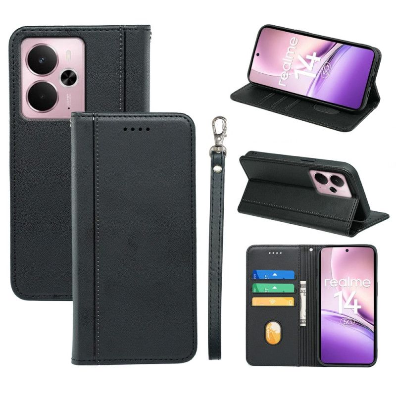 Kožené Pouzdro Realme 14 5g Odnímatelný Pásek