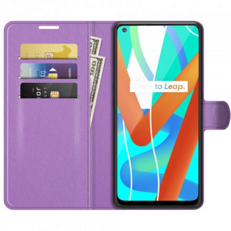 Kožené Pouzdro Realme 8 5g Klasický Efekt Liči