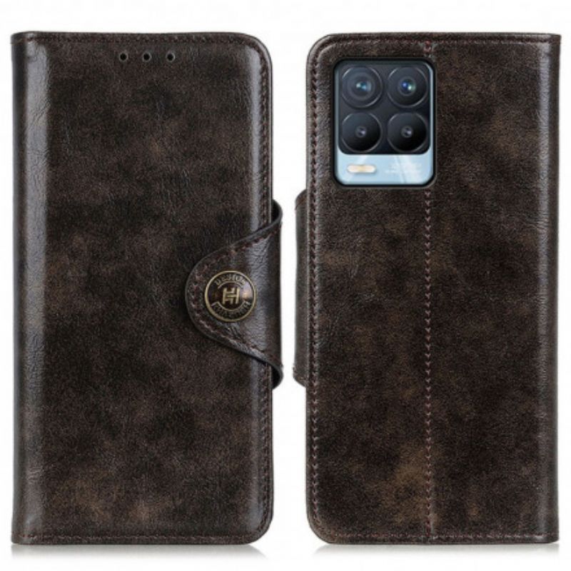 Kožené Pouzdro Realme 8 / 8 Pro Khazneh Lesklá Imitace Kůže