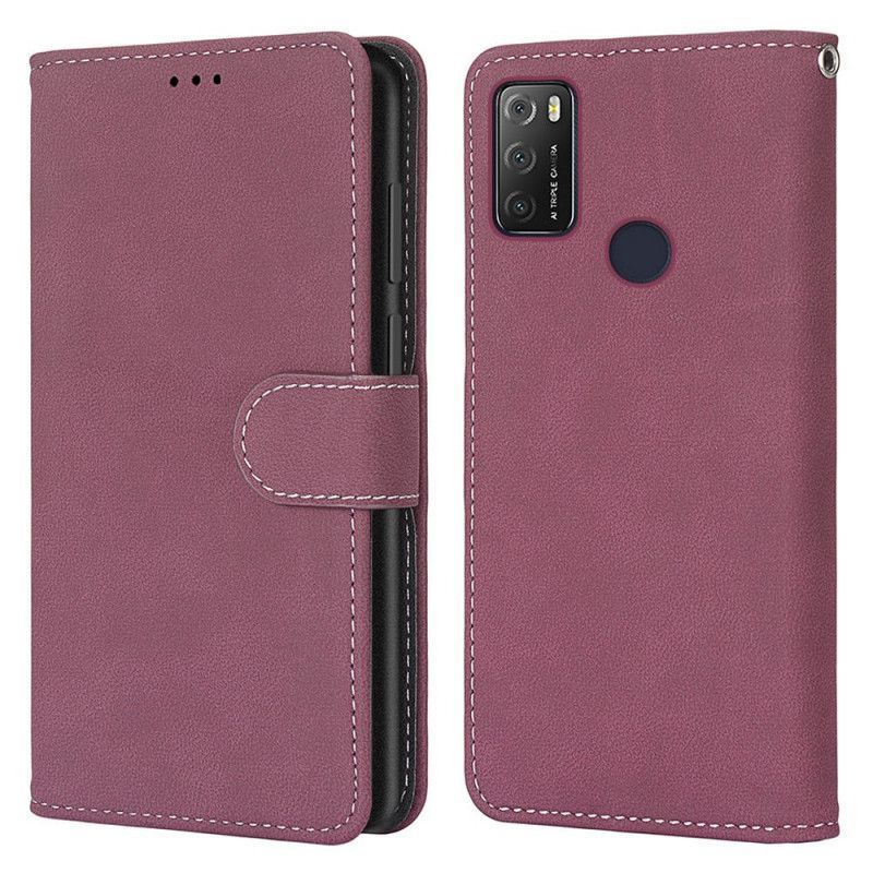 Kožené Prošívání Ve Stylu Alcatel 1s (2021) / 3l (2021)