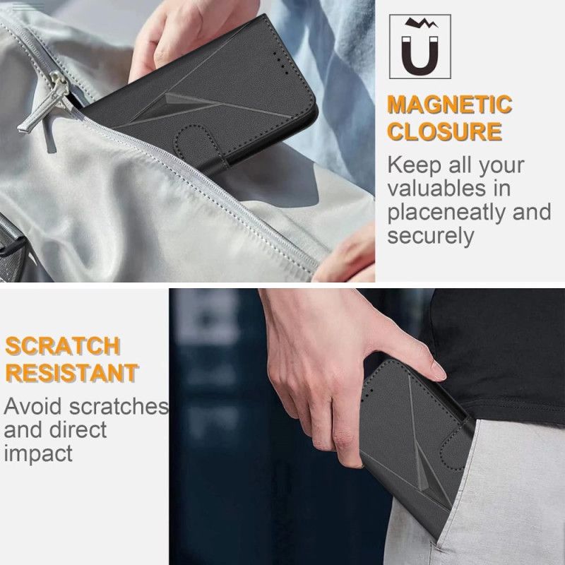 Kožený Kryt Google Pixel 10 / 10 Pro Trojúhelníkový Vzor