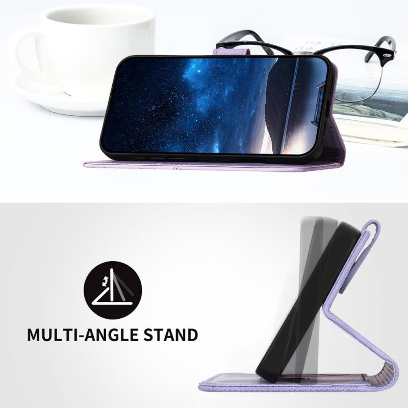 Kožený Kryt Google Pixel 10 Pro Xl Geometrický A Motýlí Vzor