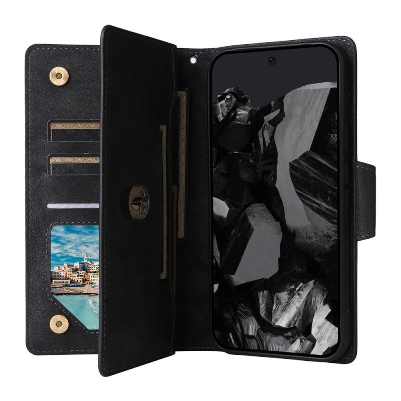 Kožený Kryt Google Pixel 10 Pro Xl Peněženka S Efektem Semiše