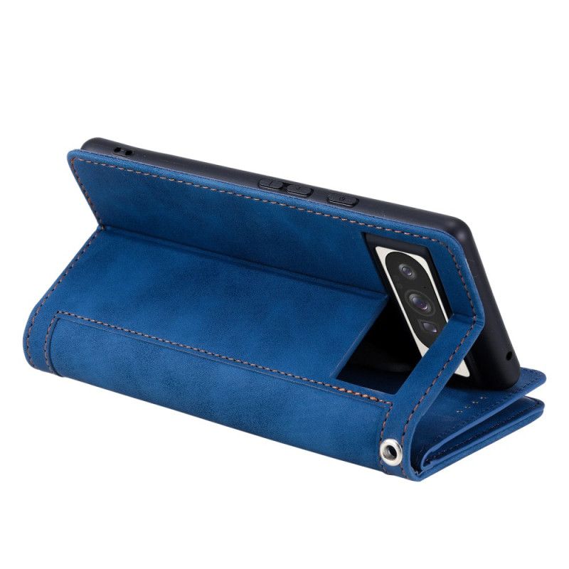 Kožený Kryt Google Pixel 10 Pro Xl Pouzdra Na 9 Karet A Zapínání Na Zip Peněženka