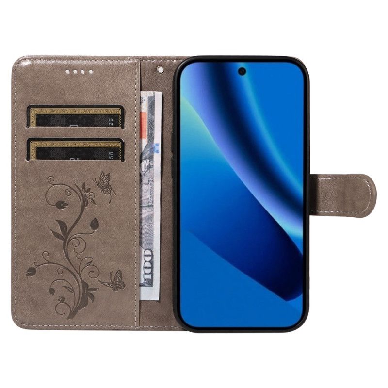 Kožený Kryt Google Pixel 10a Květinový Vzor