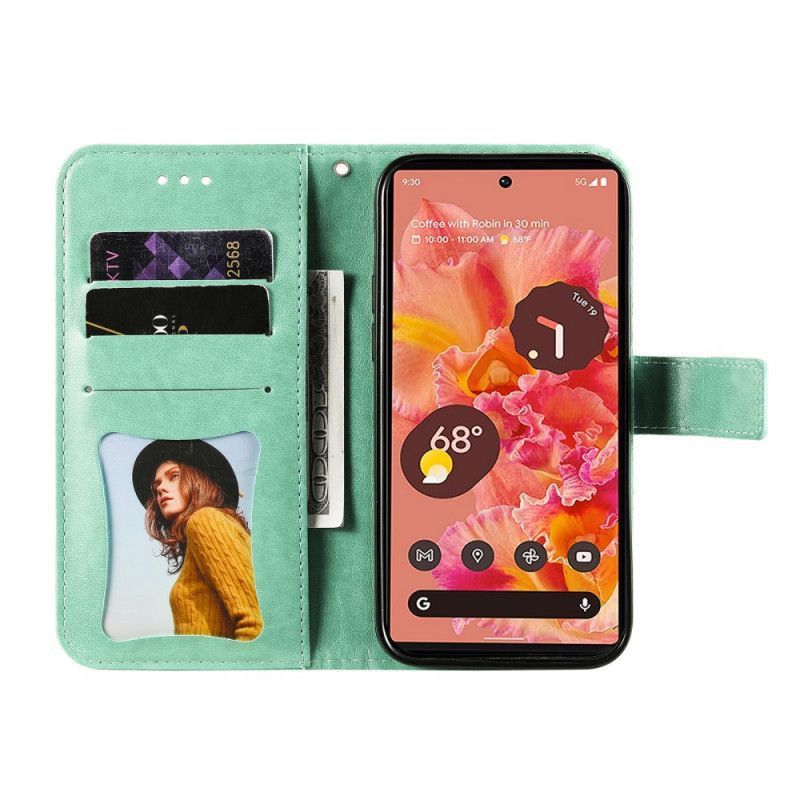 Kožený Kryt Google Pixel 6 Květinová Mandala