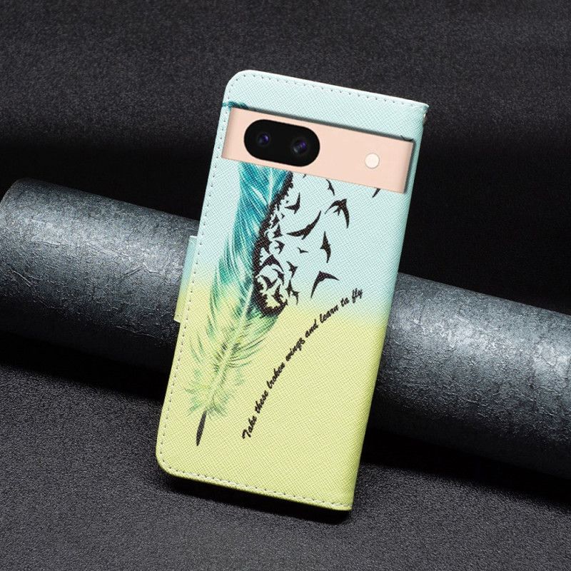 Kožený Kryt Google Pixel 8a Peří A Ptáci