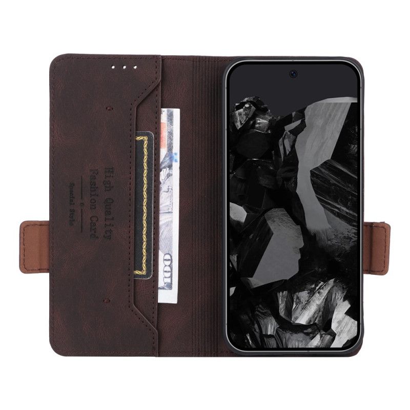 Kožený Kryt Google Pixel 9 Pro Xl Dvojitá Spona S Retro Semišovým Efektem