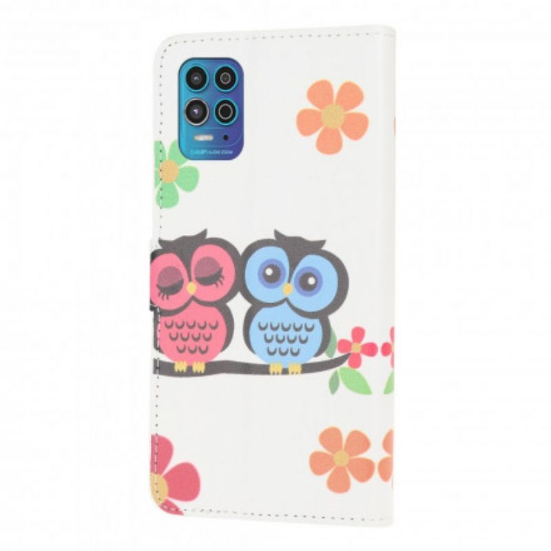 Kožený Kryt Moto G100 Pár Sov