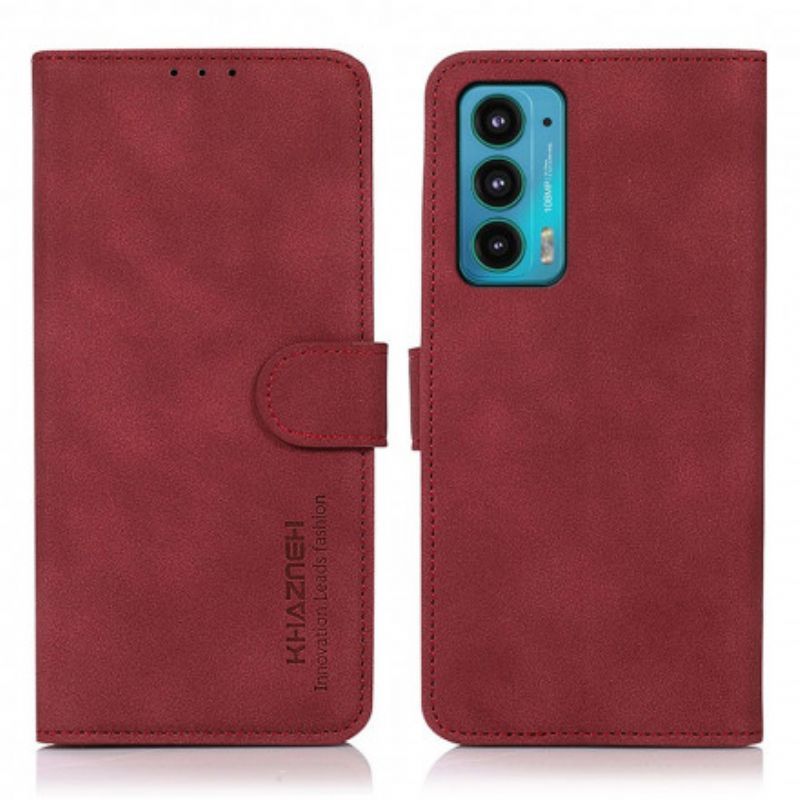 Kožený Kryt Motorola Edge 20 Khazneh Texturovaný Kožený Efekt