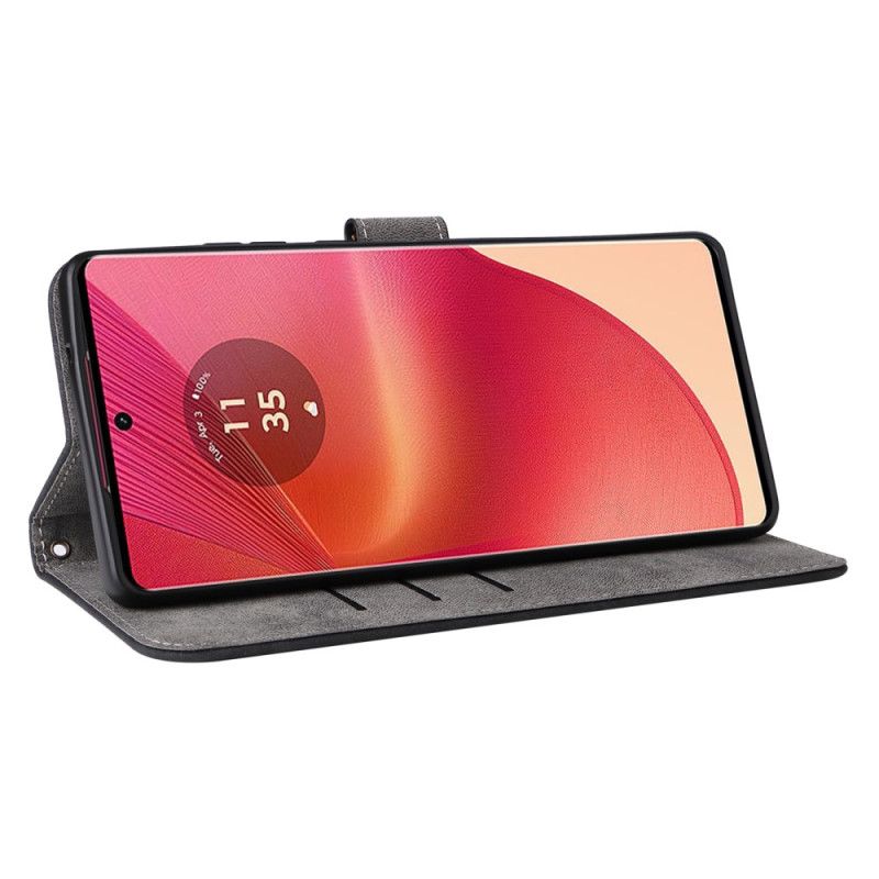 Kožený Kryt Motorola Edge 50 Fusion Blokování Rfid V Semišovém Stylu