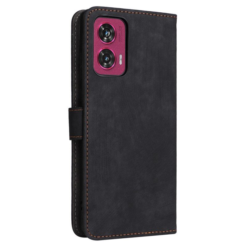 Kožený Kryt Motorola Edge 50 Fusion Blokování Rfid V Semišovém Stylu