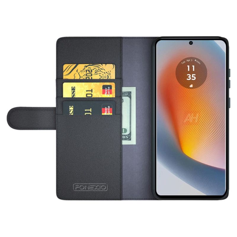 Kožený Kryt Motorola Edge 50 Fusion Kůže