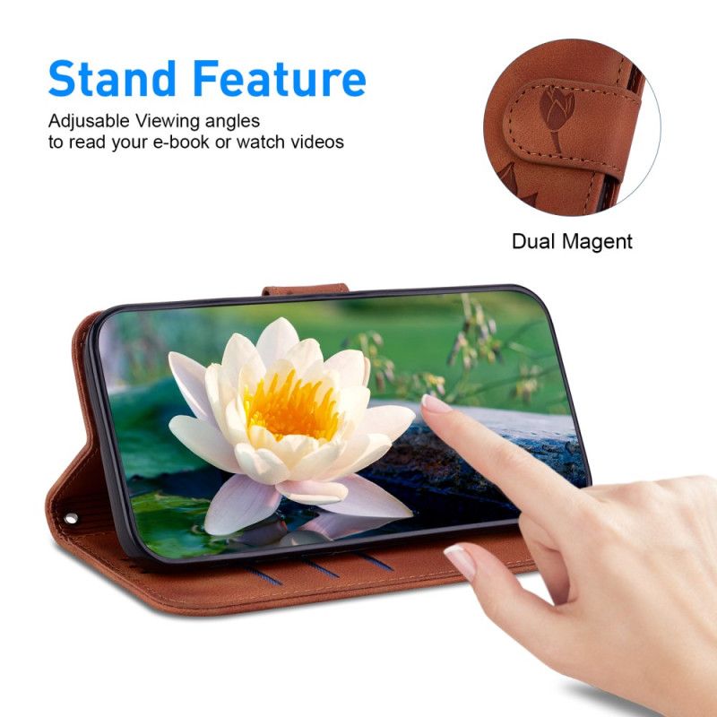 Kožený Kryt Motorola Edge 50 Fusion Lotus S Popruhem