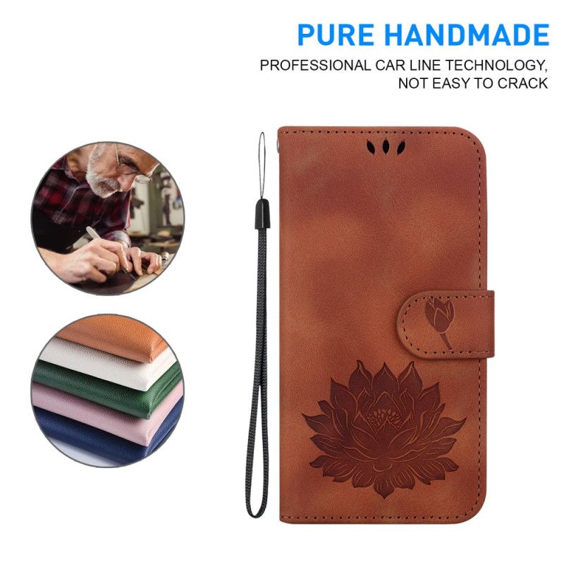 Kožený Kryt Motorola Edge 50 Fusion Lotus S Popruhem