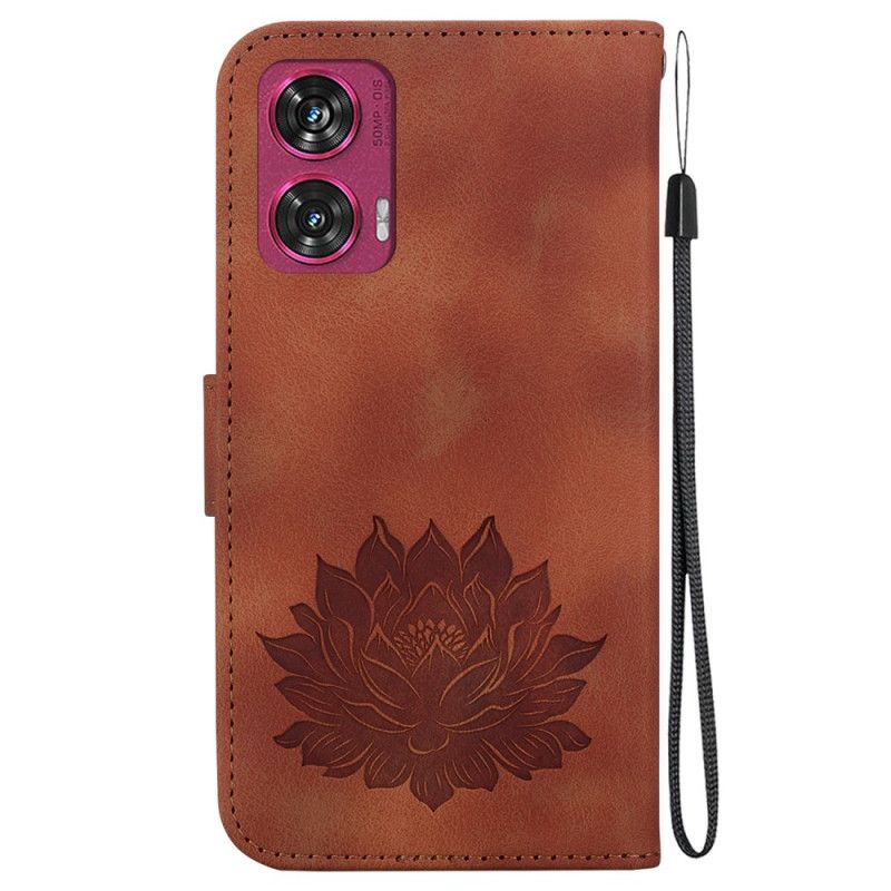Kožený Kryt Motorola Edge 50 Fusion Lotus S Popruhem