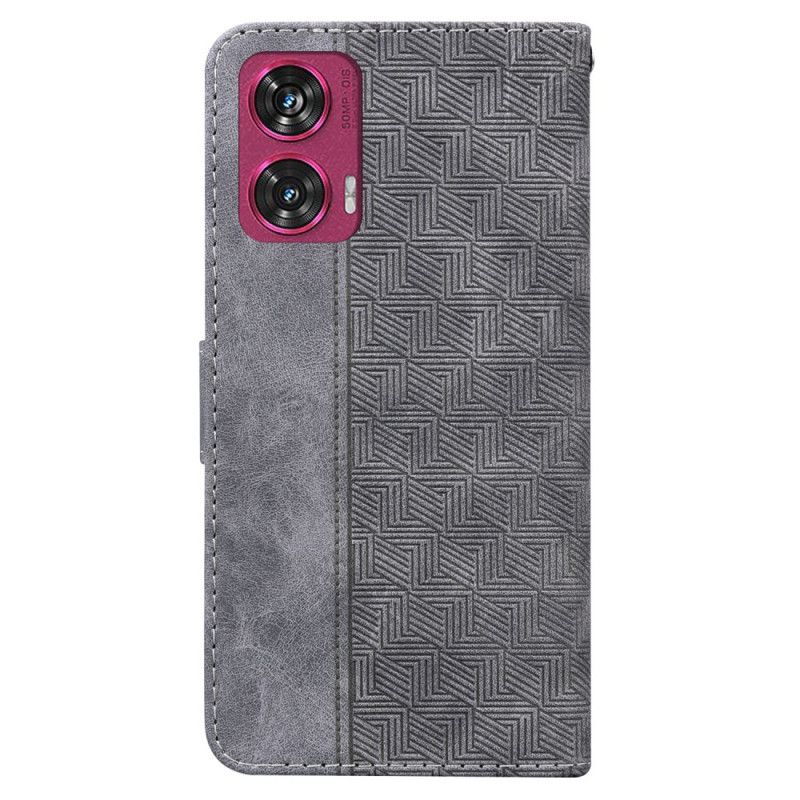 Kožený Kryt Motorola Edge 50 Fusion Páskový Tkaný Vzor