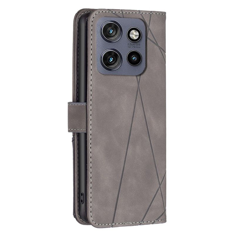 Kožený Kryt Motorola Edge 50 Neo Binfen Color Geometrický Vzor
