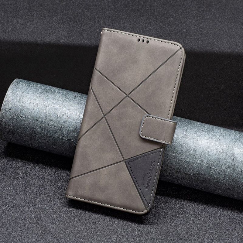 Kožený Kryt Motorola Edge 50 Neo Binfen Color Geometrický Vzor