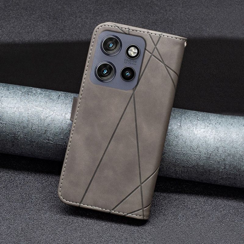 Kožený Kryt Motorola Edge 50 Neo Binfen Color Geometrický Vzor