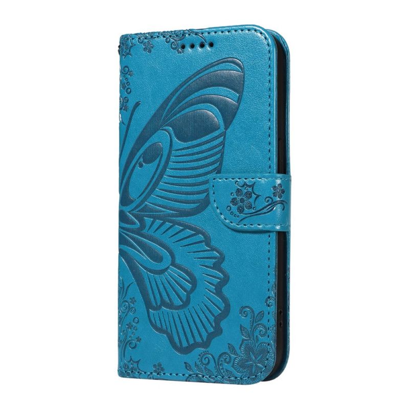 Kožený Kryt Motorola Edge 50 Neo Motýlí Design