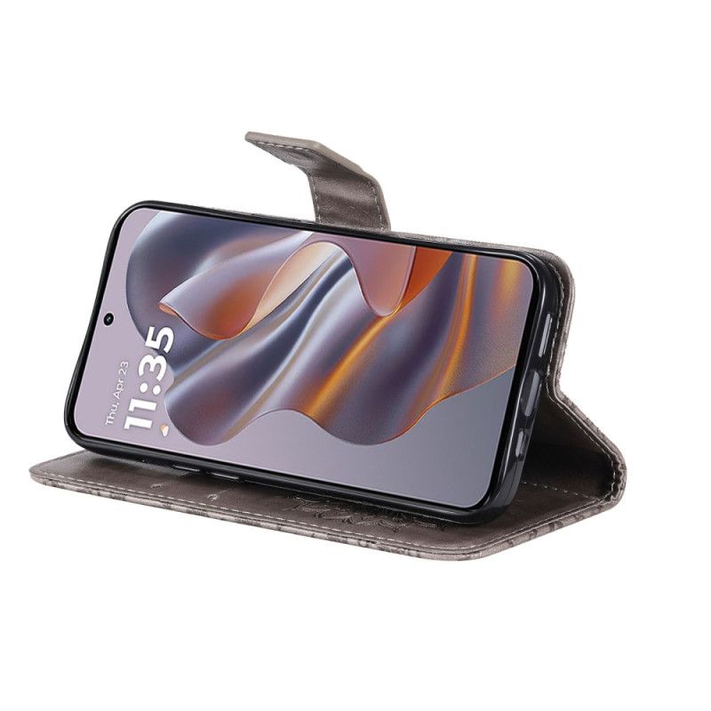 Kožený Kryt Motorola Edge 50 Neo Slunečnicový Vzor