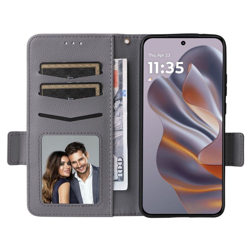 Kožený Kryt Motorola Edge 50 Neo Textura Litchi S Popruhem