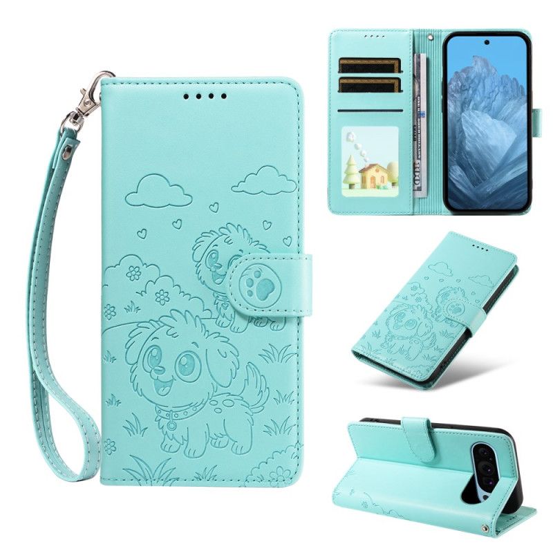 Kožený Kryt Na Google Pixel 10 Pro Xl Rfid Blokování A Vzor Psa