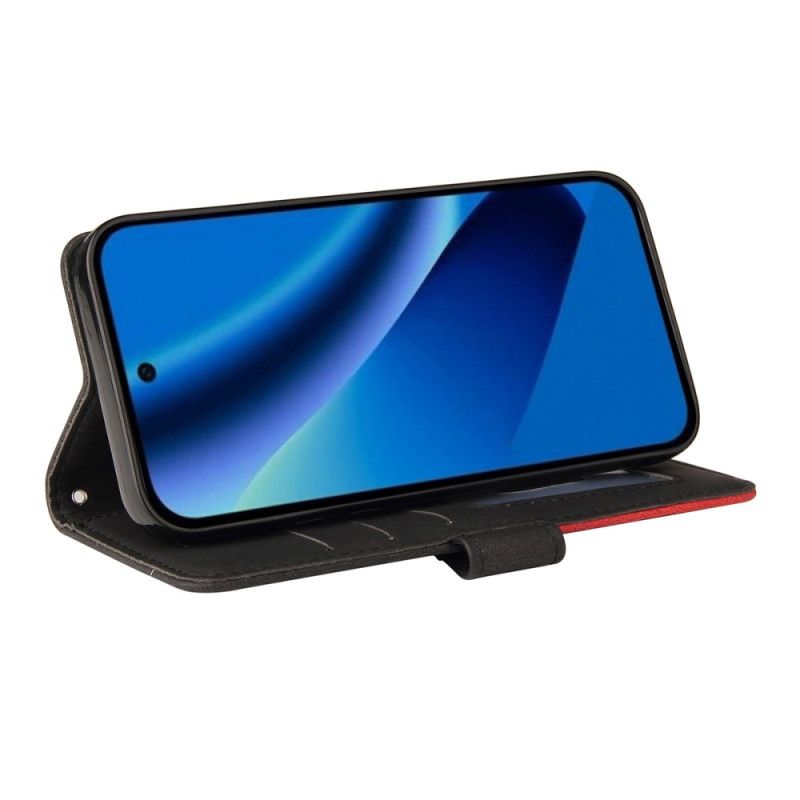 Kožený Kryt Na Google Pixel 10a Dvoubarevný Vlnitý Design