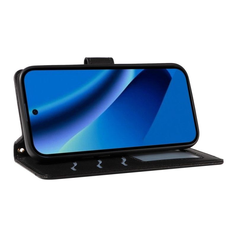 Kožený Kryt Na Google Pixel 10a Prošívaná Peněženka S Popruhem A Ramenním Popruhem