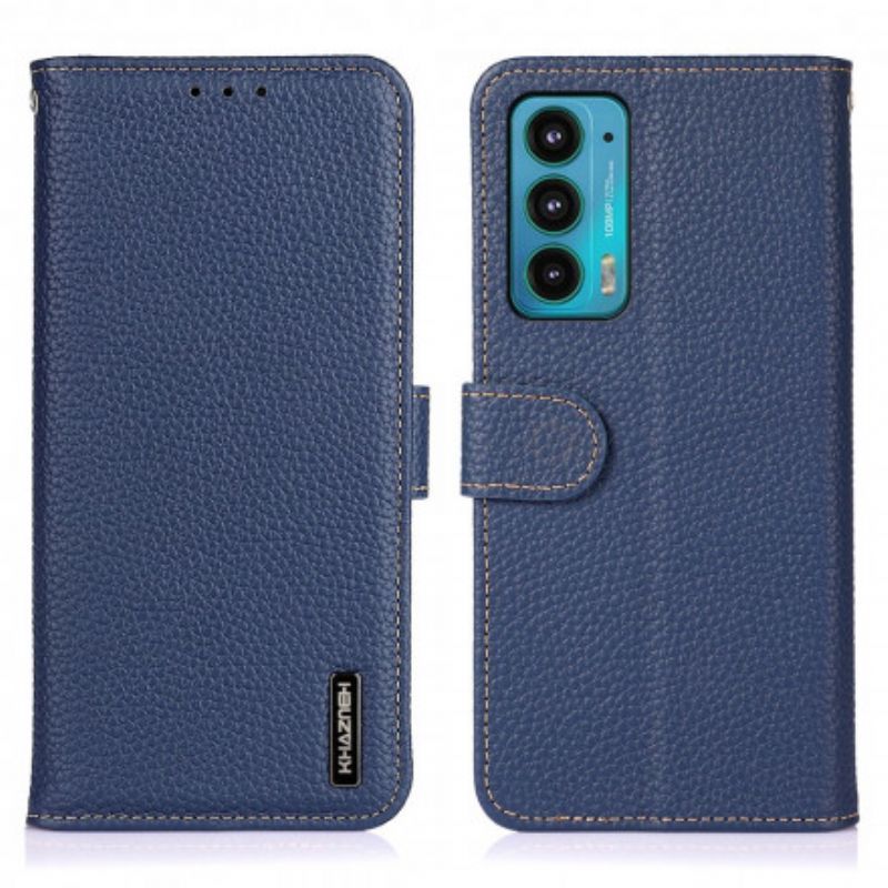 Kožený Kryt Na Motorola Edge 20 Liči Kůže Khazneh Rfid