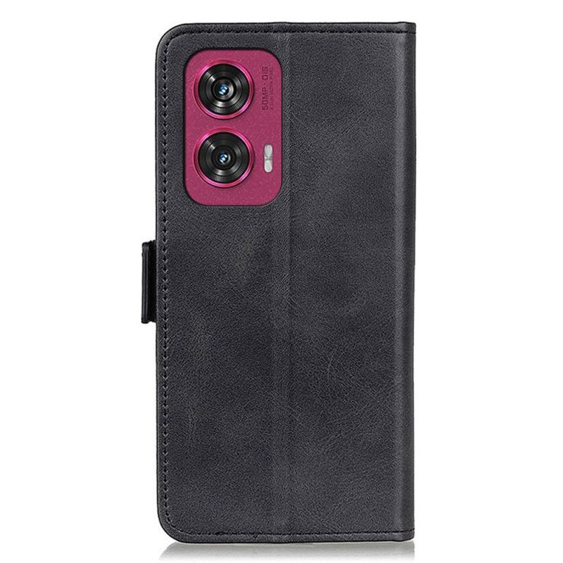 Kožený Kryt Na Motorola Edge 50 Fusion Dvojitá Magnetická Spona