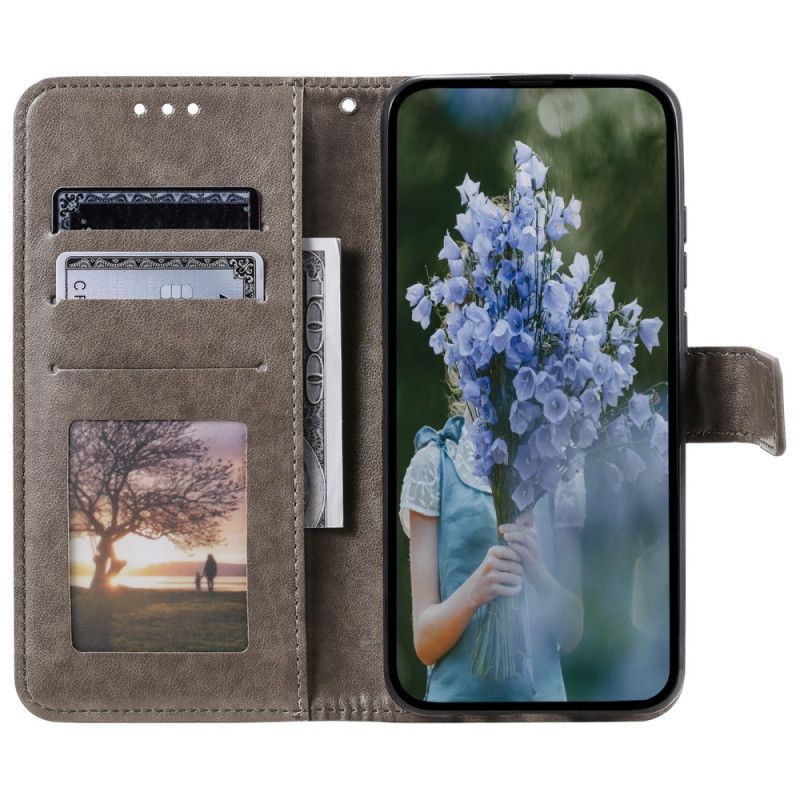 Kožený Kryt Na Motorola Edge 50 Fusion Mandala Sun