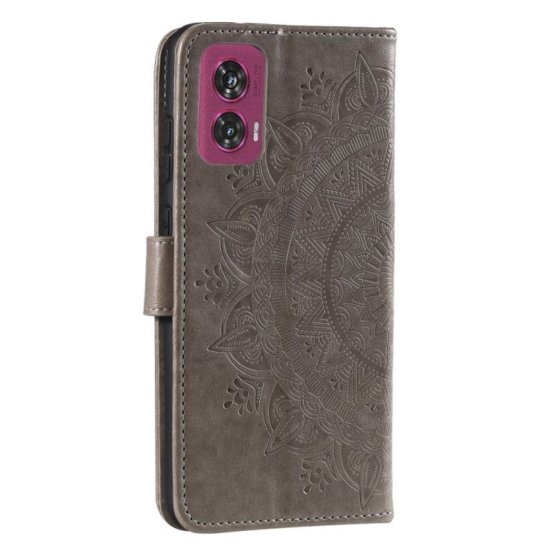 Kožený Kryt Na Motorola Edge 50 Fusion Mandala Sun