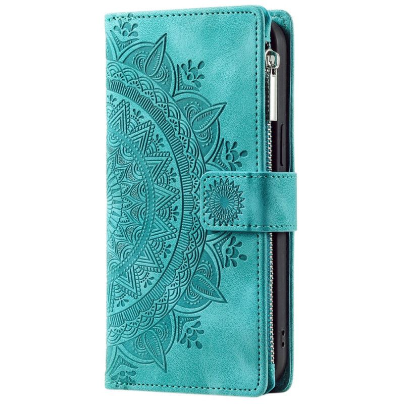 Kožený Kryt Na Motorola Edge 50 Fusion Peněženka Mandala Flower Suede Effect