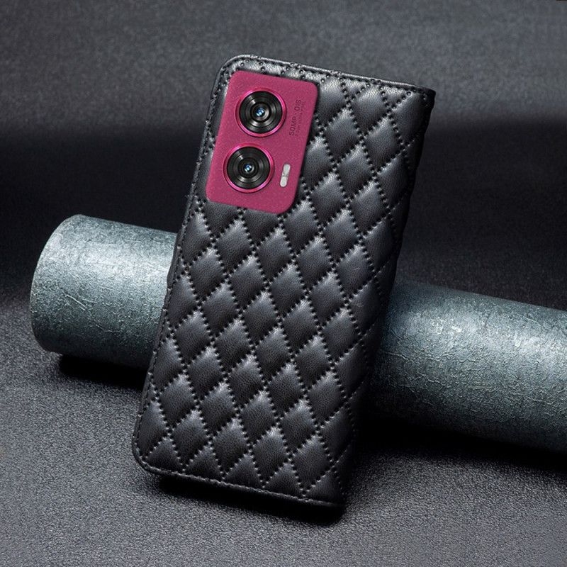Kožený Kryt Na Motorola Edge 50 Fusion Prošívaná Binfen Barva