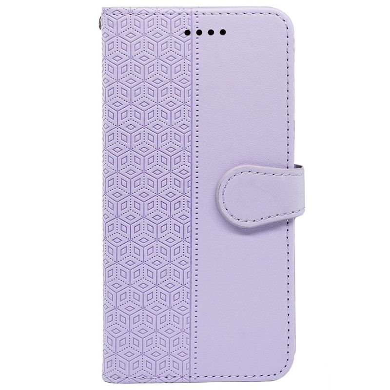 Kožený Kryt Na Motorola Edge 50 Fusion Vlys S Krychlovým Vzorem