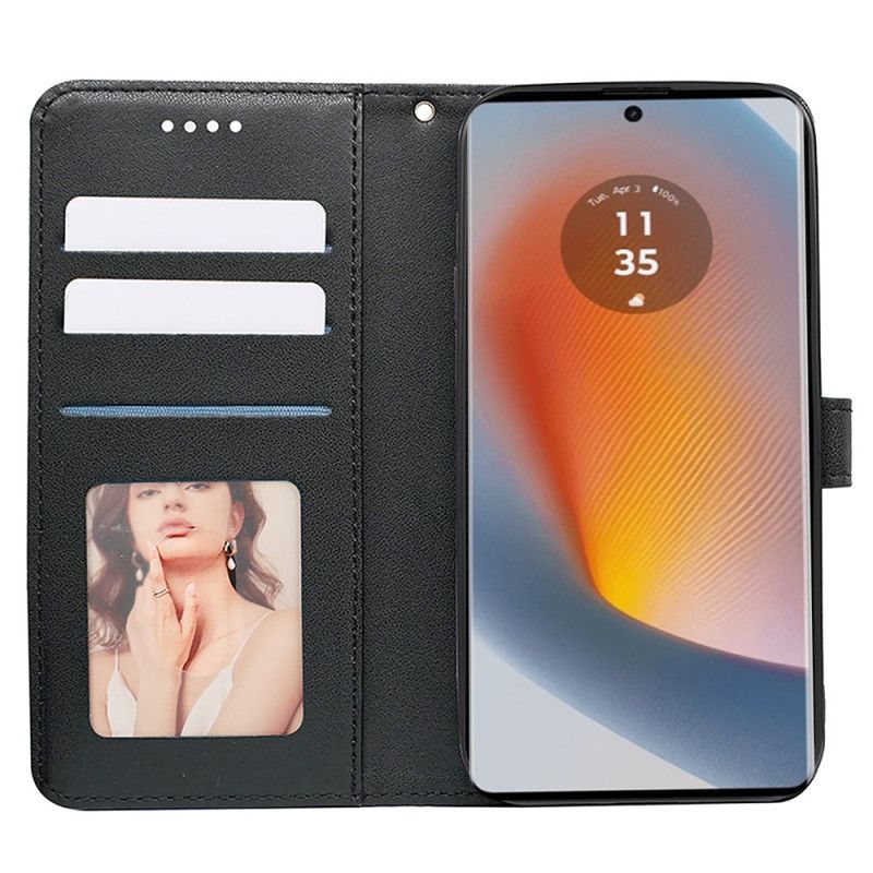 Kožený Kryt Na Motorola Edge 50 Fusion Vlys S Krychlovým Vzorem