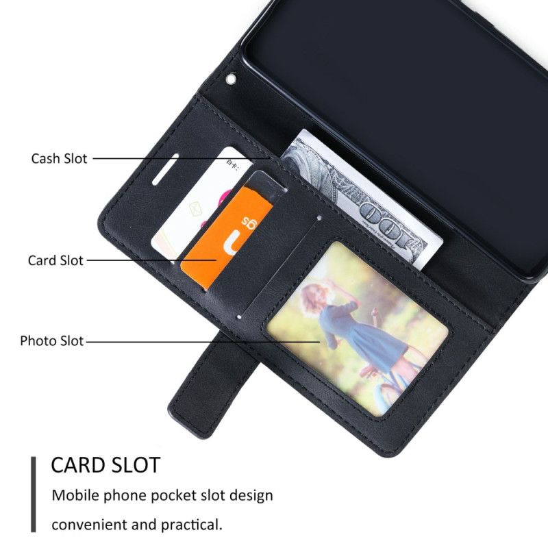 Kožený Kryt Na Oppo Find X8 Dvoubarevný Pruh Vzor