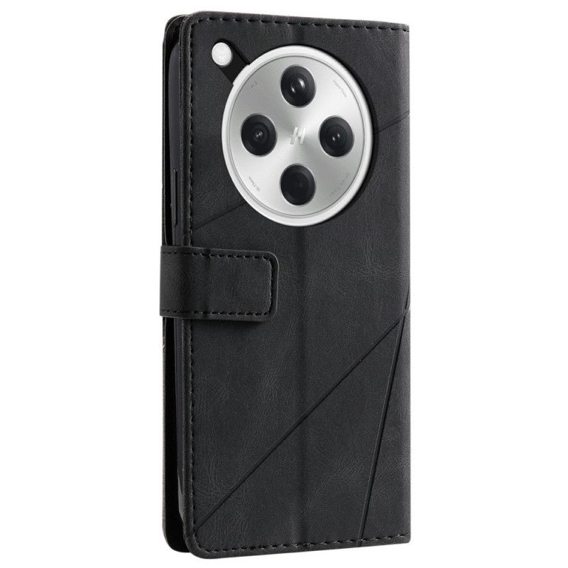 Kožený Kryt Na Oppo Find X8 Dvoubarevný Pruh Vzor