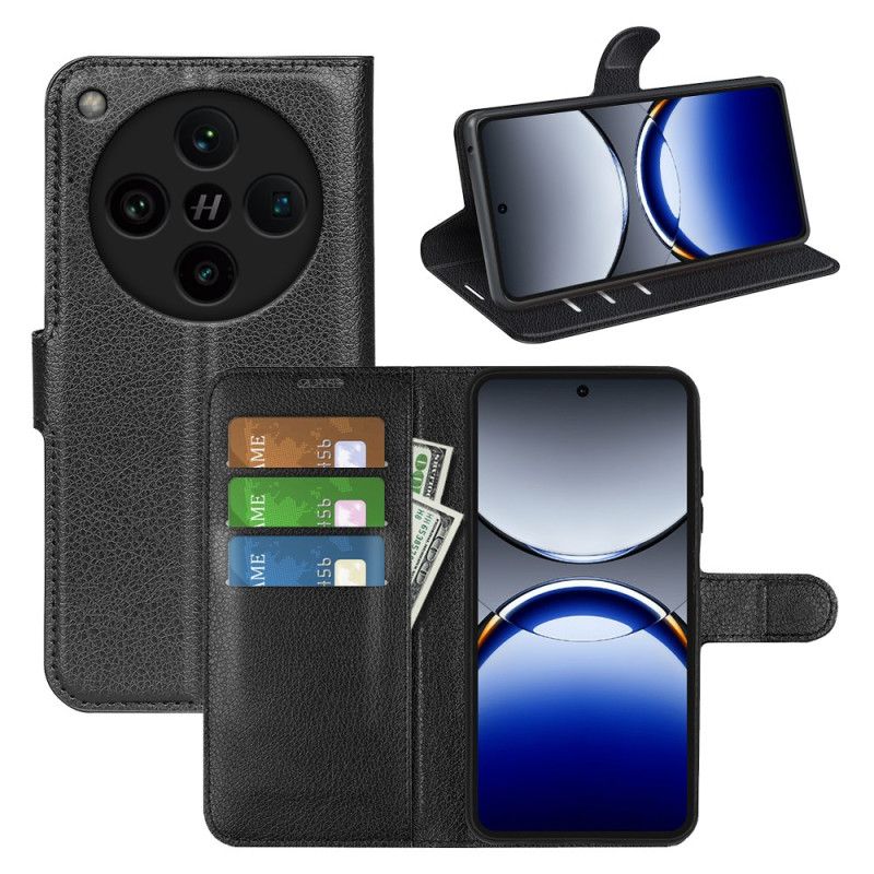 Kožený Kryt Na Oppo Find X8 Pro Klasická Umělá Kůže Liči