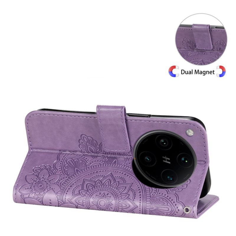 Kožený Kryt Na Oppo Find X8 Pro Potisk Mandaly