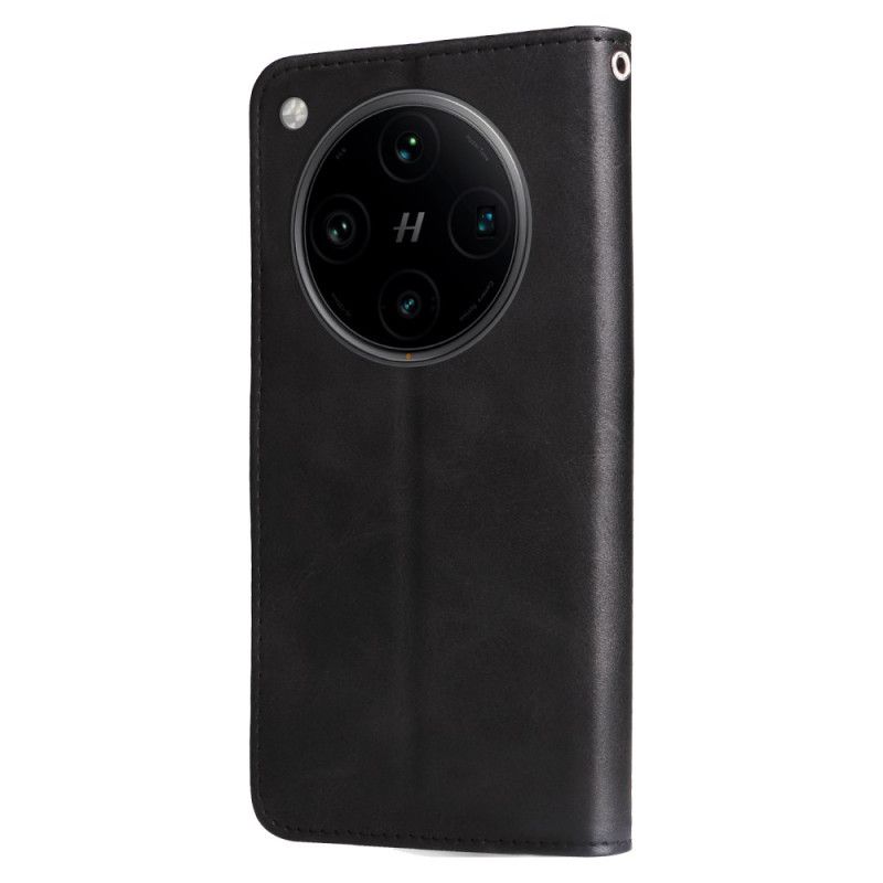 Kožený Kryt Na Oppo Find X8 Pro Přední Kapsa