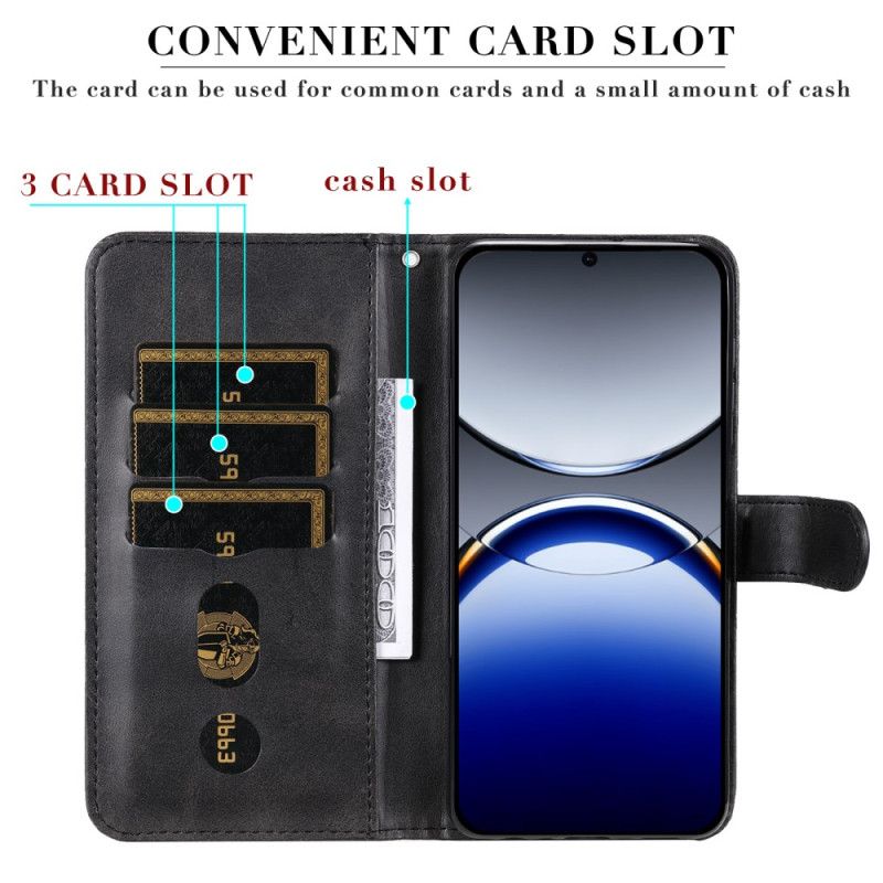 Kožený Kryt Na Oppo Find X8 Pro Přední Kapsa