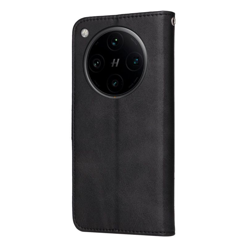 Kožený Kryt Na Oppo Find X8 Pro Řemínek Z Umělé Kůže